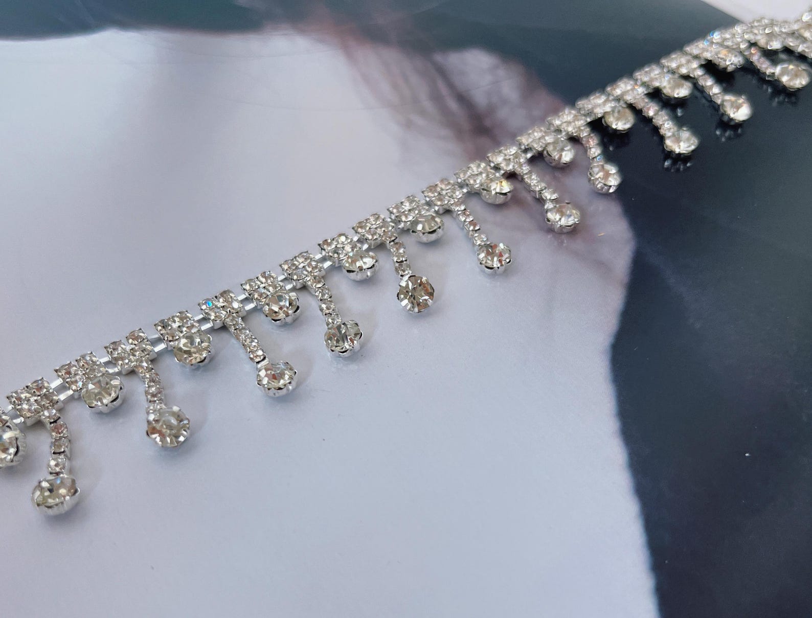 Clear Rhinestone Trims Clear Rhinestone Trim Clear Crystal Chain Wedding Rhinestone Fringe ...