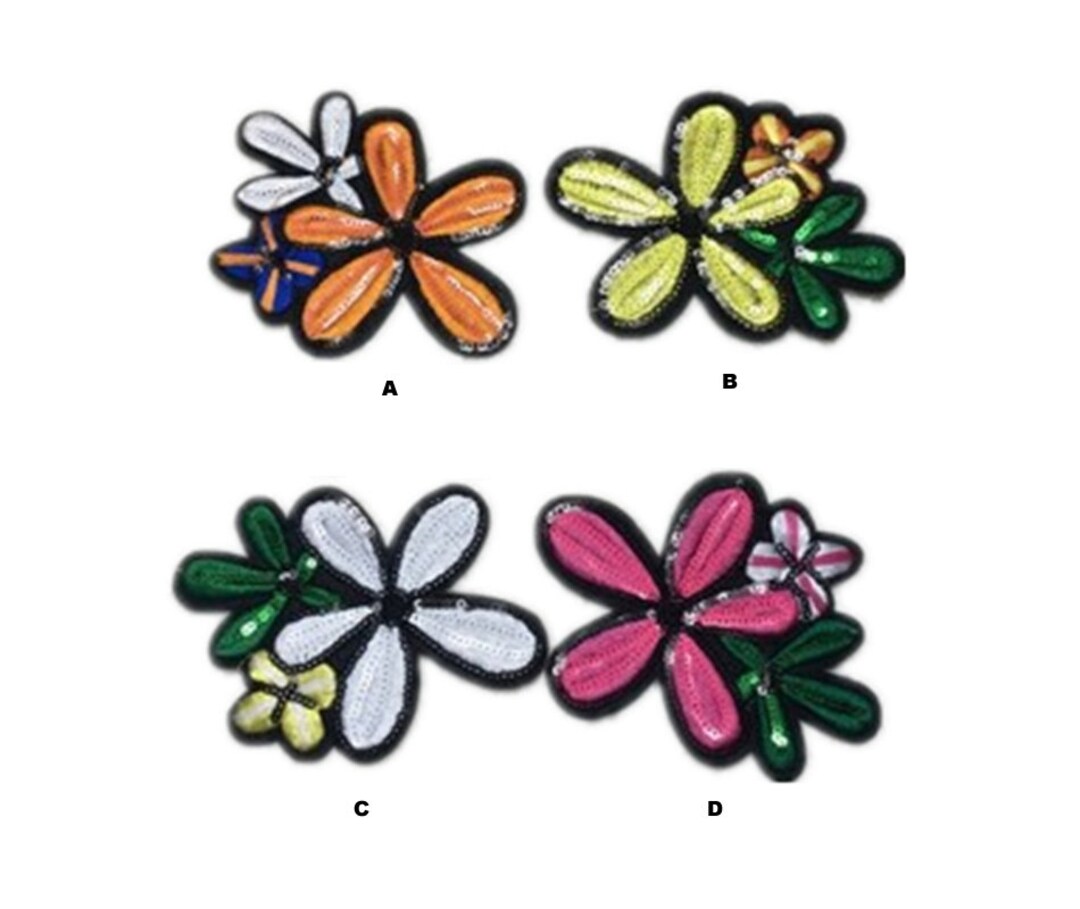 Flower Sequins Applique Patch Appliques Cloth Applique DIY Etsy