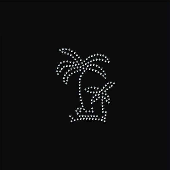 Palm Tree Rhinestone Transfer Bling Hot Fix Iron on Patch - Etsy