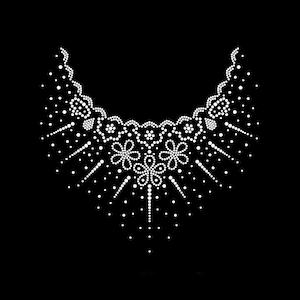 Flower Rhinestone Transfer Bling Hot Fix Iron on Patch Motif Design Transfer TT-374