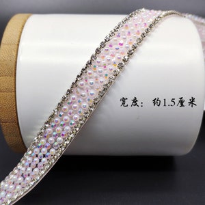 1 Yard Rhinestone Trim Crystal Chain Wedding Rhinestone Fringe Rhinestone Chain Rhinestone Trim Cup Chain Applique  RH-058