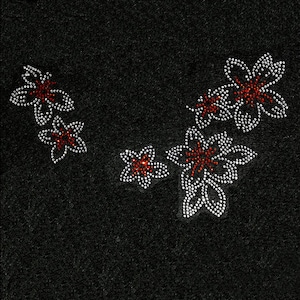 Flower Rhinestone Transfer Bling Hot Fix Iron on Patch Motif Design Transfer TT-260