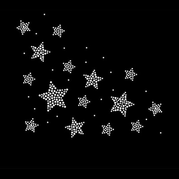 Star Rhinestone Transfer Bling Hot Fix Fer sur Patch Motif Design Transfer TT-013