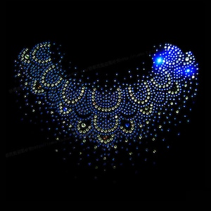 Flower Rhinestone Transfer Bling Hot Fix Iron on Patch Motif Design Transfer TT-268