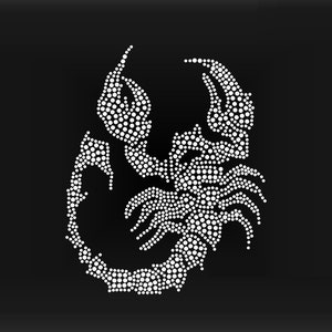 Scorpion Rhinestone Transfer Bling Hot Fix Iron on Patch Motif Design Transfer TT-488