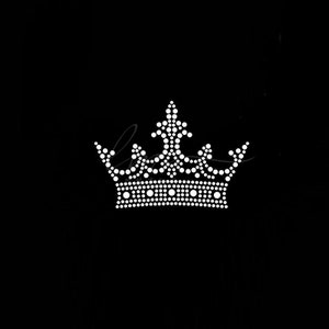Crown Rhinestone Transfer Bling Hot Fix Iron on Patch Motif Design Transfer TT-396