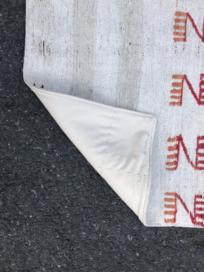 White runner Rug hemp Natural Rug Goad Wool Oversize Rug Rug Kilim Rug Decorative Rug Turkish Rug Runner Rug feet 7.1x2.3