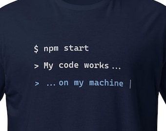 Maglietta "Il mio codice funziona sulla mia macchina", maglietta umoristica sulla programmazione