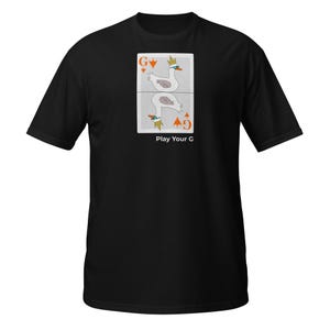 Maglietta "Play Your G Goose" - Divertente maglietta con carte da gioco, maglietta con meme Honk, regalo unico con grafica per amanti degli uccelli e appassionati di giochi di carte