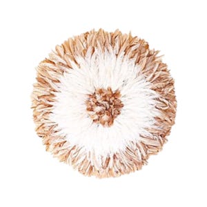 Handmade Juju Hat: White & Natural Feather Wall Decor