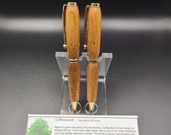 PENS - VETERAN MADE, Handmade, Wood Ink Pens, hand turned, cross style refillable, ball point, pocket clip, long lasting. His/Hers pens