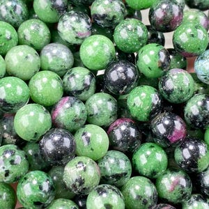 Natural Ruby Zoisite Smooth Round Beads Loose Gemstone Crystal For Jewelry Making/Bracelets/DIY 4mm 6mm 8mm 10mm 12mm Stone Beads.