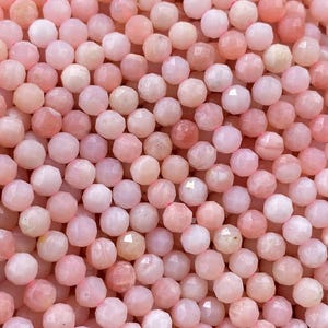 Natural Pink Opal Faceted Round Gemstone Beads,2mm 3mm 4mm Size For Bracelets/Necklace/DIY Making Loose Beads,For Jewelry Making.