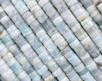 Natural 2x4mm Larimar Flat Rondelle/Heishi/Disc Beads,Crystal Tyre Shape Necklace/Bracelet Gemstone Beaded,For Jewelry Making