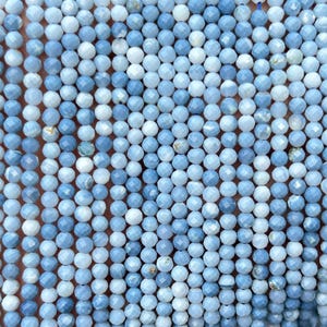 2mm/3mm/4mm Blue Opal Faceted Beads,Natural Faceted Crystal Beads,Cut Round Crystal Beads,Small Size Gemstone Beads,Jewelry Making Beads.