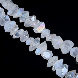 Natural Crystal Quartz Point Beads.AB Color Crystal Quartz Point.Bright Crystal Beads.High Quality Crystal Point Beads.Center Drilled Beads.