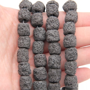 Natural Lava Rock Irregular Beads,Volcanic Rock Black Beads,Loose Lava Stone Beads,5.0 Big Hole Beads,Lava Beads Wholesale,Lava Jewelry Bead