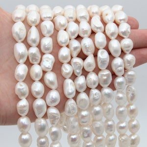 12~13MM Nugget Pearl Beads,White Color Pearl,Natural Freshwater Pearl Beads,Seed Pearl,Luster Pearl,Loose Pearl Strand Beads,Pearl Jewelry.