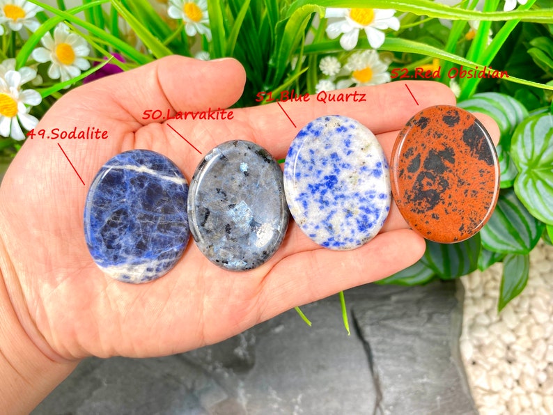 Natural Crystal Worry Stone,Healing Palm Stone,Polished Worry Stone,Rose Quartz/Amethyst/Opalite/Crystal More Choose Worry Stone.For Gift. image 8