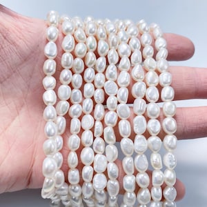6~7mm Small Nugget Pearl Beads,Pearl Necklace,Natural White Pearl,Fresh Water Pearl Beads,Seed Pearl,Luster Pearl,Pearl For Jewelry Making.