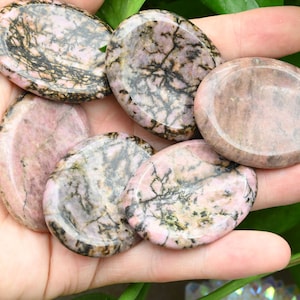 Pietra di preoccupazione rodonia naturale, pietra di preoccupazione curativa, pietra di preoccupazione chakra, taglia 35x45MM