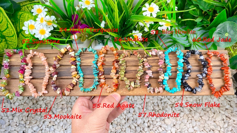 Natural Crystal Chip Stretchy Bracelet,Chip Gemstone Bracelets ,For Women Bracelet,Healing Chip Bracelet,Stone Bracelets,For Her Gift image 7