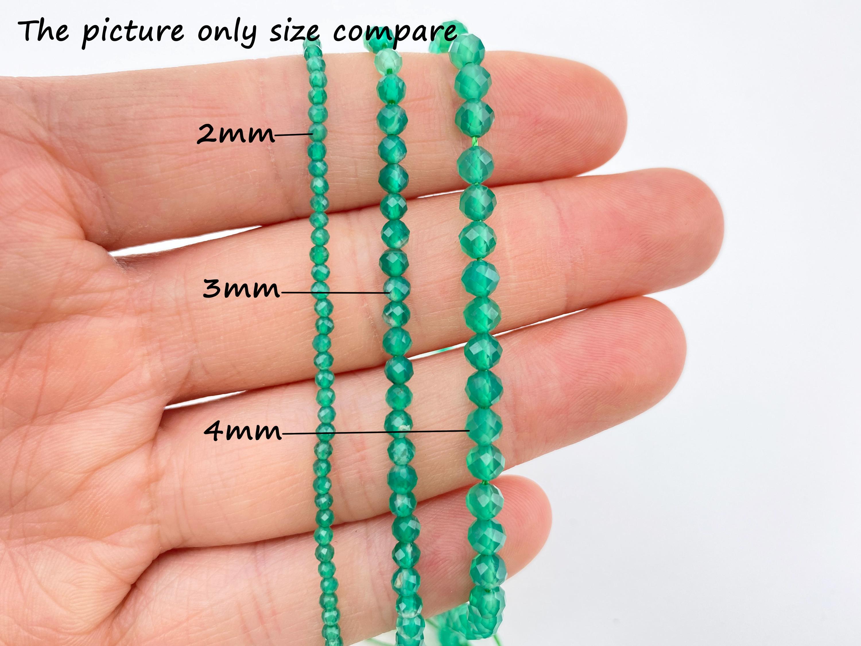 2 mm/3 mm/4 mm アクアマリン ファセット ビーズ、天然クリスタル