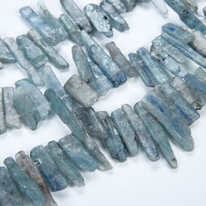 15.9 inch Natural Polished shiny blue apatite high quality crystal beads Wholesale crystal 22~35x5~8mm