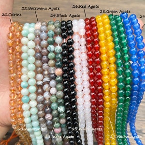 Natürliche Edelstein runde Perlen, 6 mm / 8 mm / 10 mm glatte runde Perlen, Amethyst / Rosenquarz / Kristall / Jade Mehr Wählen Sie runde Perlen für die Schmuckherstellung. Bild 4
