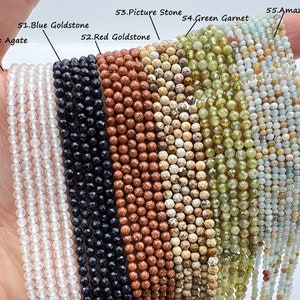 Natural Faceted Crystal Beads,2mm/3mm/4mm Gemstone Faceted Beads,Cut Round Crystal Beads,Small Size Gemstone Beads,For Jewelry Making Beads. image 9