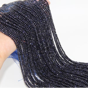 Natural 2mm 3mm 4mm Blue Goldstone Faceted Round Beads,Semi Precious Beads Round Beads.15.3 Inch Full Strand Beads,Quartz Round Beads.
