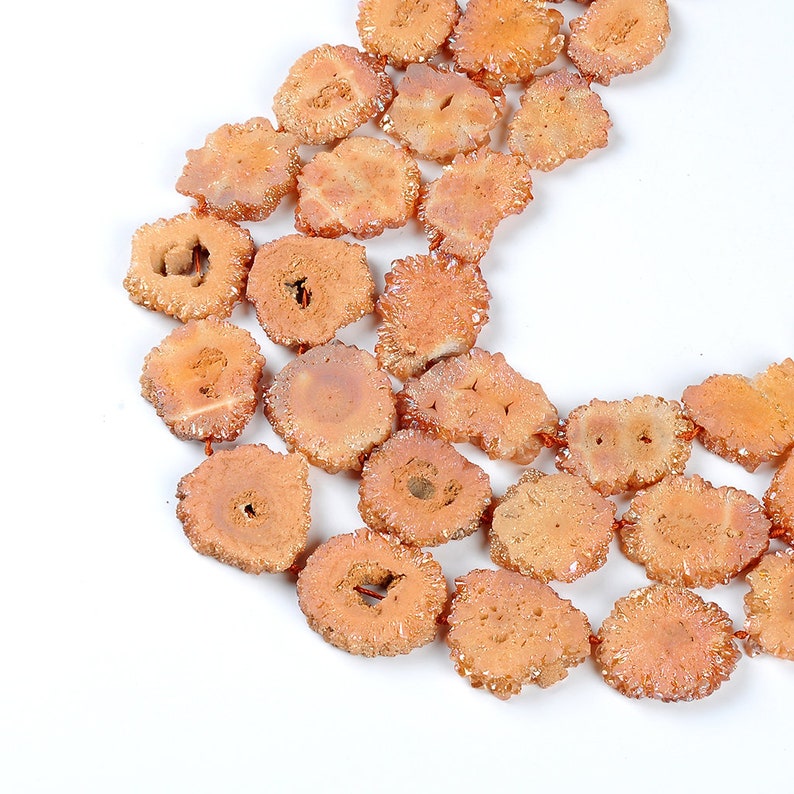 Druzy Beads.Natural Druzy Agate Beads.Orange Druzy Beads.High Quality Druzy Beads.Middle Drilled Druzy Beads.Beautiful Druzy Agate Beads!