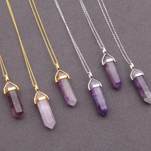 Amethyst Necklace,Healing Amethyst Necklace Pendants,Crystals Necklace,Boho Amethyst Necklace,Gemstone Necklace,Charms Jewelry Necklace.