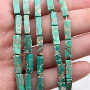 Natural Imperial Jasper Bead,4x13mm Green Rectangle Imperial Jasper Bead,Sea Sediment Imperial Jasper,For Diy Jewelry Necklace/Bracelet Bead