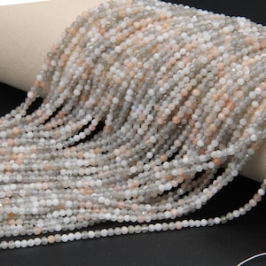 Semi Precious Stone Beads,Natural Moonstone Faceted Round Beads,2mm 3mm 4mm Gemstone Beads,Loose Faceted Beads,Good Quality Gemstone Beads.