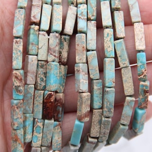 Natural Imperial Jasper Beads,4x13mm Rectangle Imperial Jasper Beads,Sea Sediment Imperial Jasper,For Diy Jewelry Necklace/Bracelet Beads.