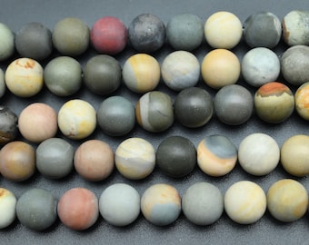 Natural Ocean Stone Round Beads,Matte Round Beads,For Bracelet/Necklace /DIY Jewelry Making Beads.4mm,6mm.8mm,10mm Round Beads.