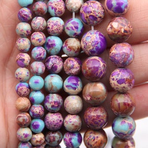 Purpel Imperial Jasper Beads,Round Imperial Jasper Beads,Sea Sediment Imperial Jasper Beads,Wholesale Gemstone Beads,4mm/6mm/8mm/10mm Beads.