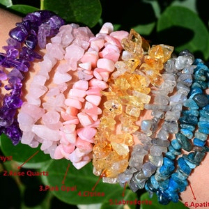 48 Kinds Of Chip Bracelet,Healing Braclet,Stretchy Chip Beads Bracelet,Crystal/Rose Quartz/Amethyst/Malachite More Bracelets,For Her Gift. image 2