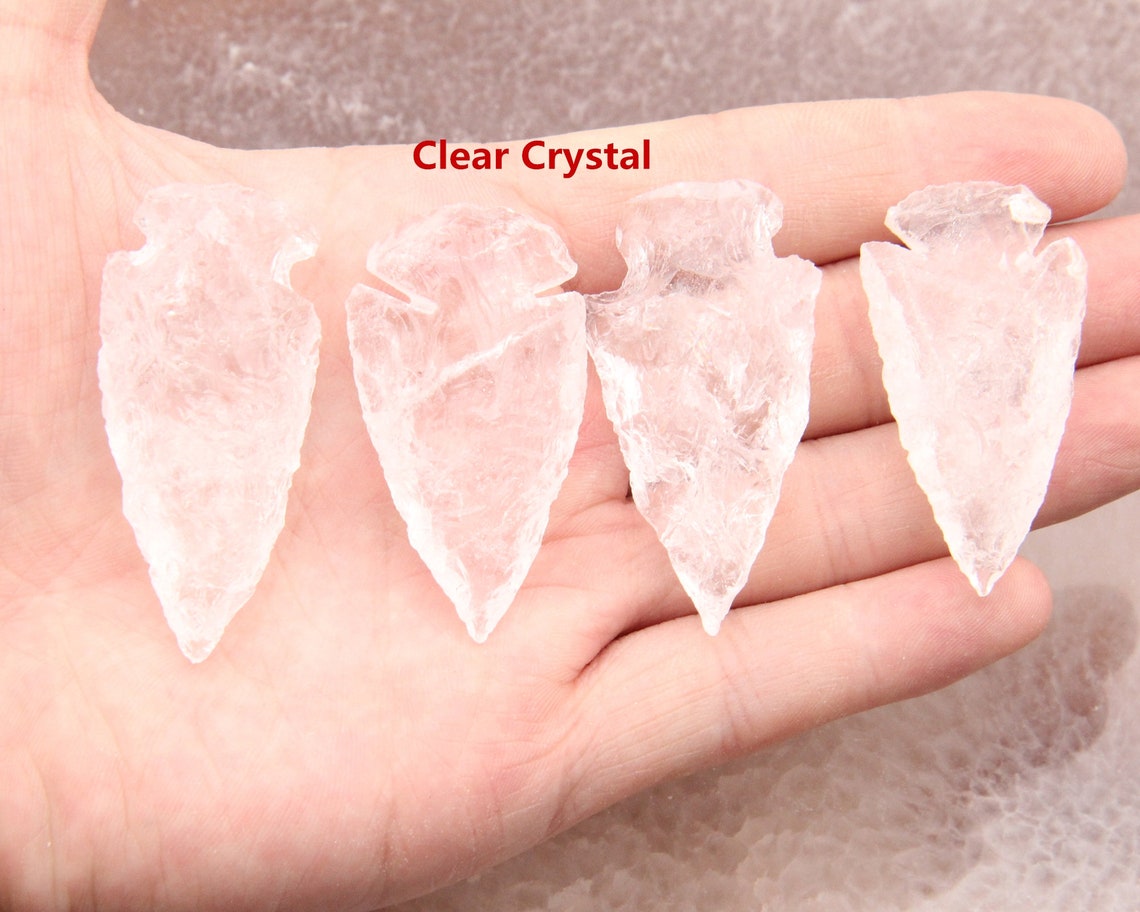 2 Inches Crystal Arrowheadssmall Agate Arrowheads.clear Etsy