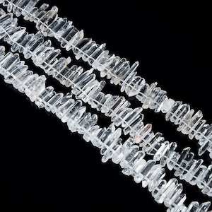15.9 Inch Natural Clear Crystals Beads,Quartz Point Beads,Stick Crystals Gemstone Beads,Necklaces Making Jewelry Crystals Gemstone Beads.