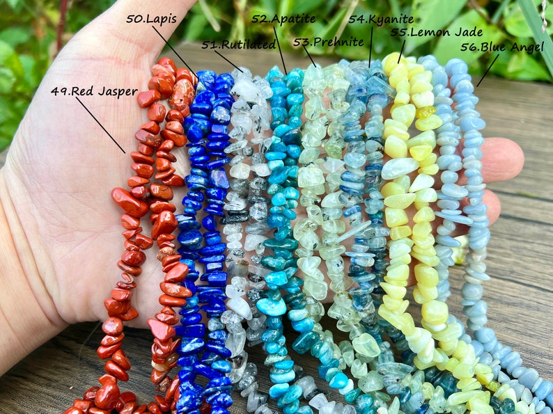 32 Inches Natural Crystal Chip Beads,710 Chip Beads,For Jewelry Making Beads,Healing Crystal Beads,Gemstone Freeform Chip Nugget Beads. zdjęcie 8