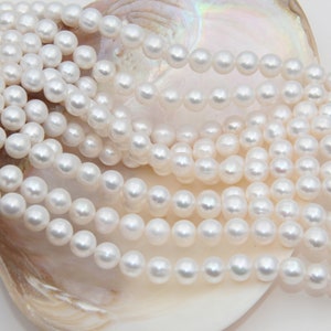 9~10mm AAA Round Pearl Beads,White Pearl,Seed Necklace Pearl,Freshwater Pearl Beads,Genuine Pearl,Loose Pearl,Pearl Strands,Wedding Pearls.