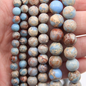 Blue Imperial Jasper Beads,Round Imperial Jasper Beads,Sea Sediment Imperial Jasper Beads,Wholesale Gemstone Beads,4mm/6mm/8mm/10mm Beads.