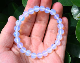 Opalite Stretchy Bracelet,Handmade Women/Men Bracelet,Gemstone Round Bracelet,For Gift Bracelet,Healing Round Bracelet.