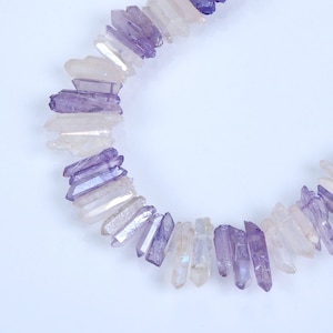 Natural Crystal Quartz Point Beads.Mix Color Crystal Quartz Point. Bright Crystal Beads.Good Quality Crystal Point Beads.Top Drilled Beads