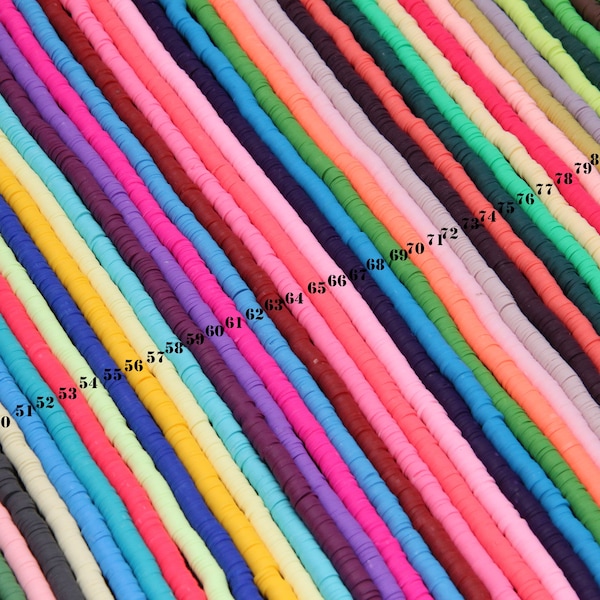 6mm Soft African Vinyl Clay Heishi Disc Beads Polymer Vinyl Tribal 15 strands