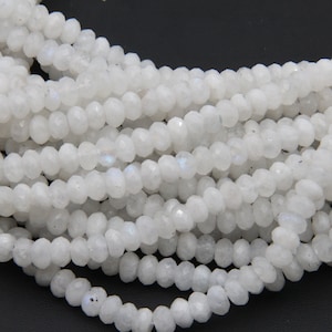 Rainbow Moonstone Faceted Rondelle Beads,4X6mm/5x8mm Moonstone Rondelle Beads,Loose Gemstone Beads,Good Quality Moonstone Rondelle Beads. image 3