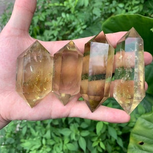 Natural Citrine Crystal Quartz Point Tower.High Quality Crystal Quartz Point.Large Citrine Crystal Quartz Double Obelisk Terminated Point.