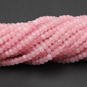 AAA Rose Quartz Faceted Rondelle Beads,4x6mm/5x8mm Rondelle Facted Beads,Rose Quartz Loose Beads,Pink Crystals Rondelle Beads,Wholesale Bead